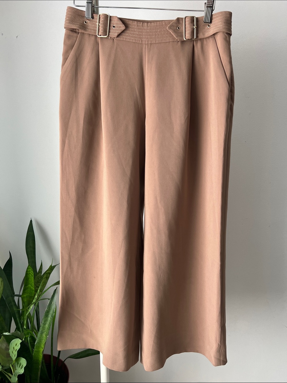 White House Black Market Wide Leg Crop Bermuda Shorts in Taupe 6